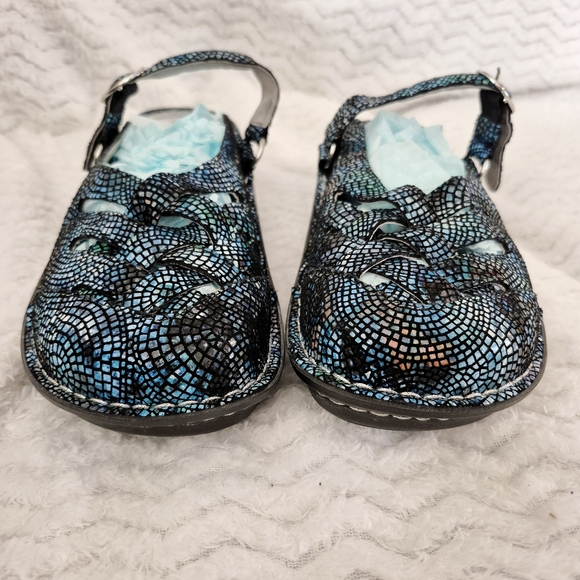 Alegria PG Lite Convertible 1 Strap Mule Comfort Metallic Peacock Blue Size 39 - Picture 5 of 11